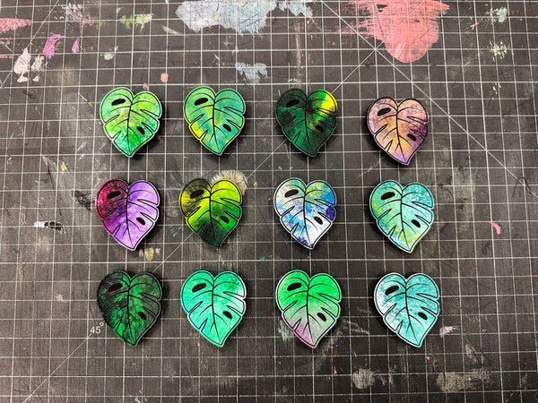 Painted Leather Leaf