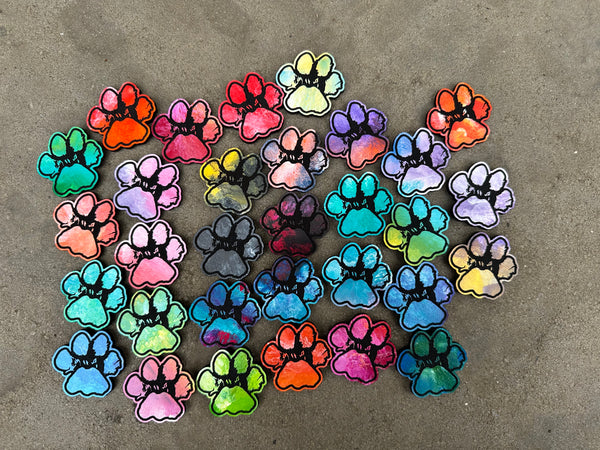 Painted Leather Cat Paw