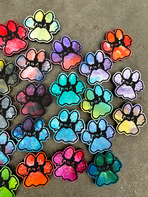 Painted Leather Cat Paw
